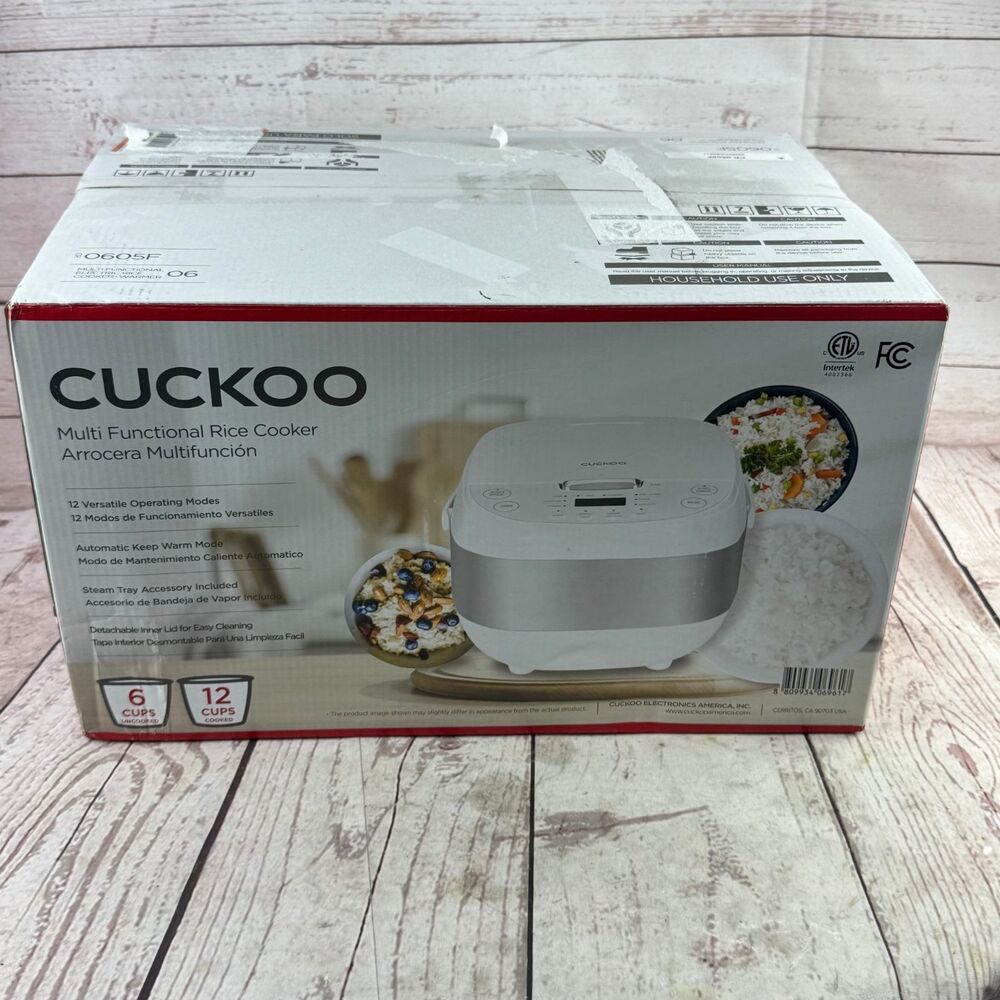 Cuckoo CR-0605F Rice Cooker 6 Cup 12 Cup White Silver 12 Modes